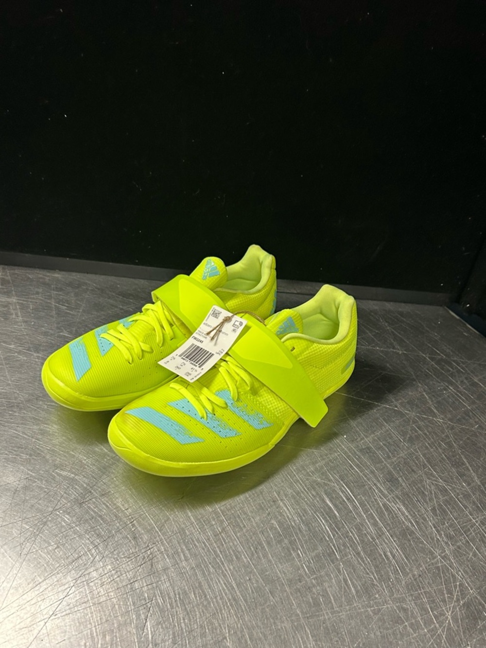 adidas Women's Neon Yellow and Light Blue Training Sneakers